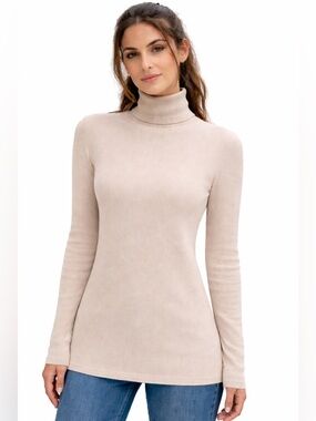 MAJESTIC FILATURES RIBBED MERINO WOOL LIGHTWEIGHT TURTLENECK